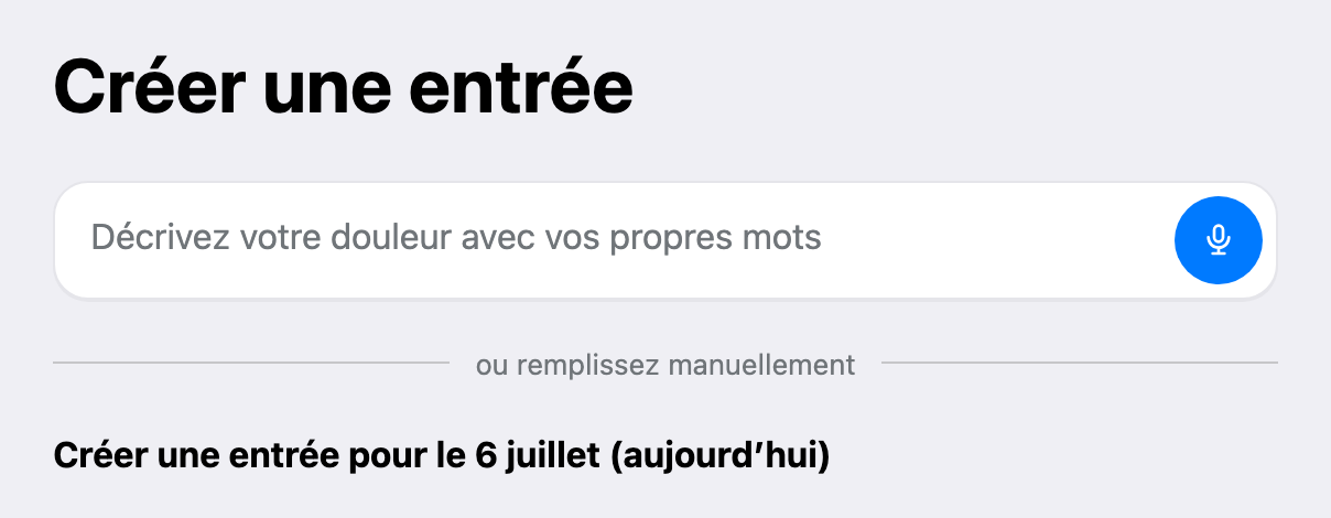 Bloc de saisie IA sur la page de création d’entrée